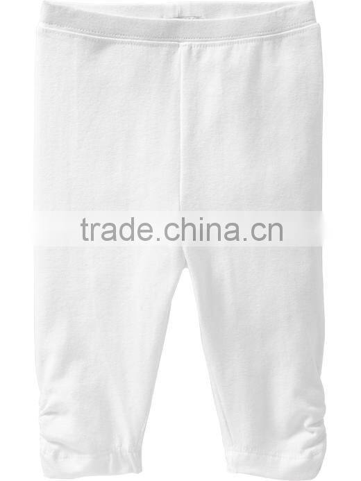wholesales lowest price cotton ruffle girls half plain legging