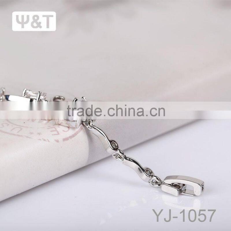 Factory price fashion custom lettering 925 sterling silver jewerly rhinestone crystal bangles bracelets