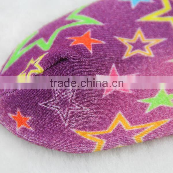 GSM-179 Fashion high quality star desifn cotton seamless printing socks with half terry socks