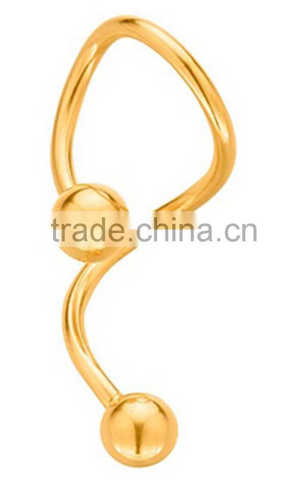 316L Anodized Cone Ball Spiral Twister Piercing Jewelry