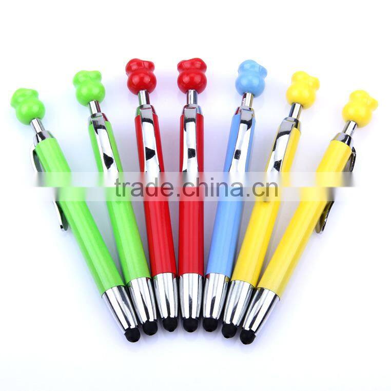 flower topper shapped ballpoint pen with touch screen tip
