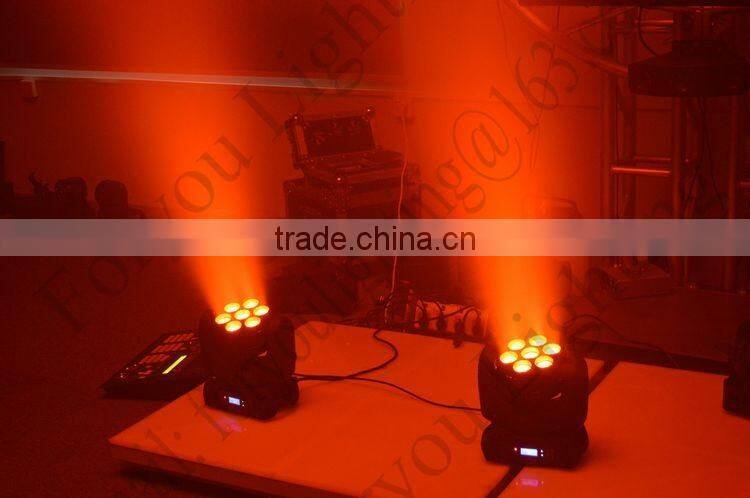 Epsilon Pro Quadbeam 7 Wash Mini Beam 7pcsx 15W 18W RGBWA-UV 6-in-1 LED Moving Head DJ Light