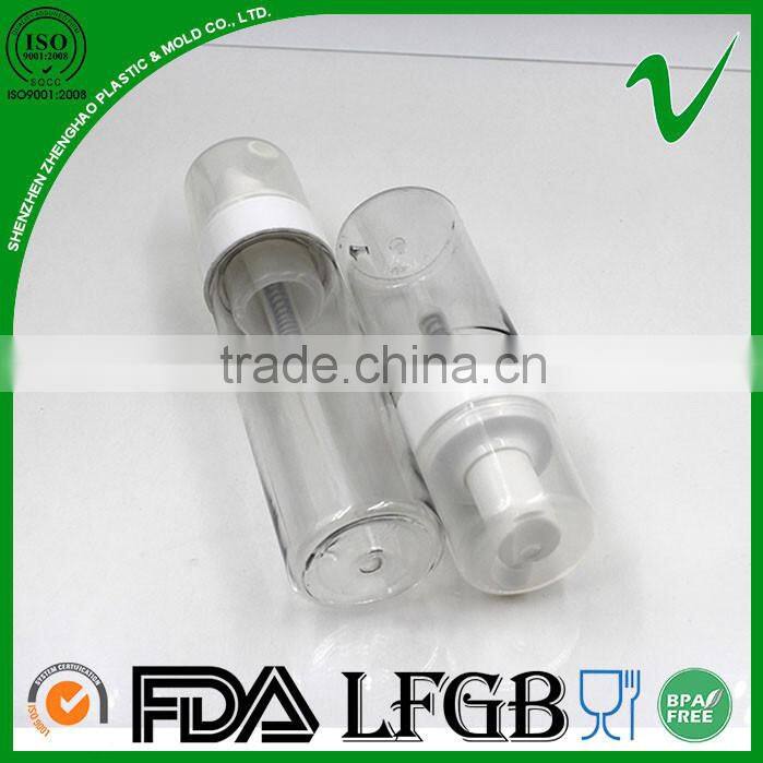 180ml PET cylinder clear plastic foam spray bottle wholesale