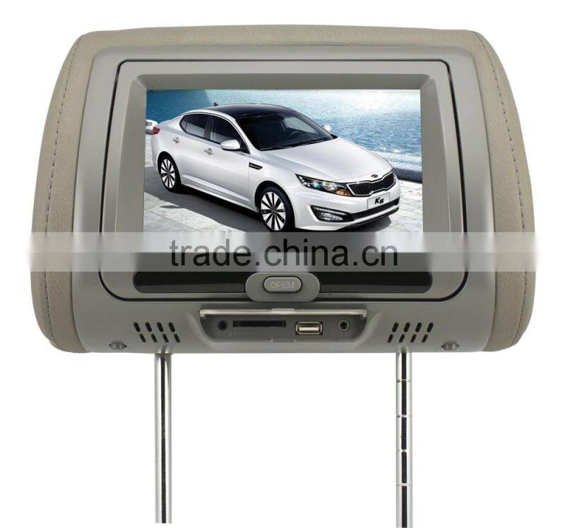 Black, Gray, Beige Color and Universal Car Use 7" inch Headrest DVD Player Support GPS