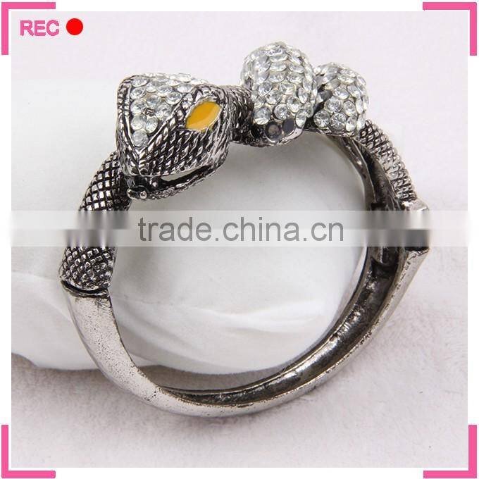 Cheap wholesale bangles snake shaped, imitate antique silver girls fancy bangles