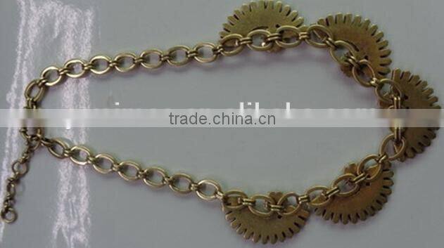 2014 most popular short charm coarse chain necklace with acrylic