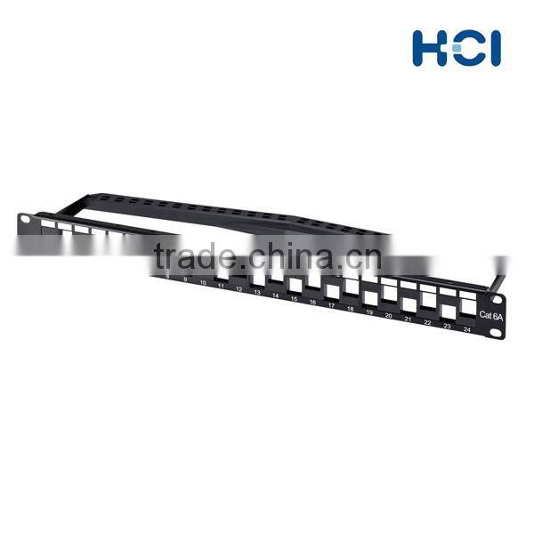 Network Solution 1U 24 Port Cat 6A Unshielded UTP Snap-In Type Discrete Patch Panel
