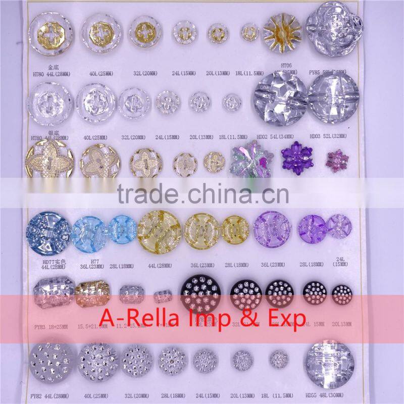 acrylic buttons in different shapes