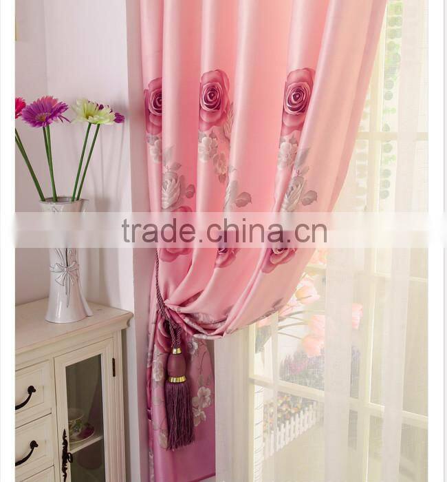 2015 hot sale printed designed No. 08 window curtains, made- up black out fabric in home or hotel