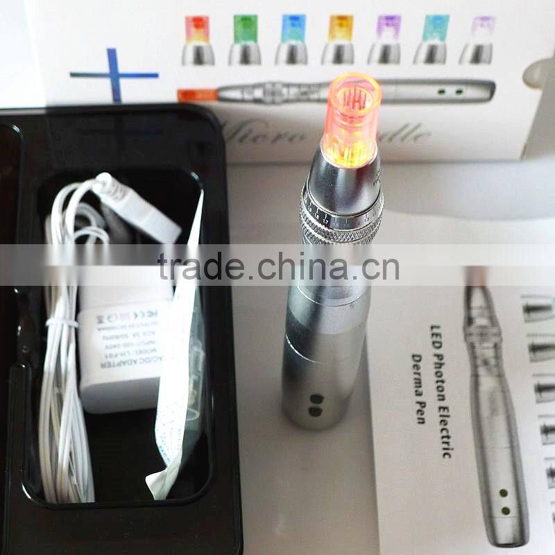 Rechargeable electric microneedle therapy system mesotherapy pen & microneedle gun