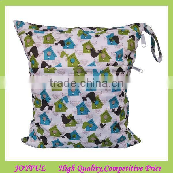 Solid zippered baby wet and dry cloth diaper bag