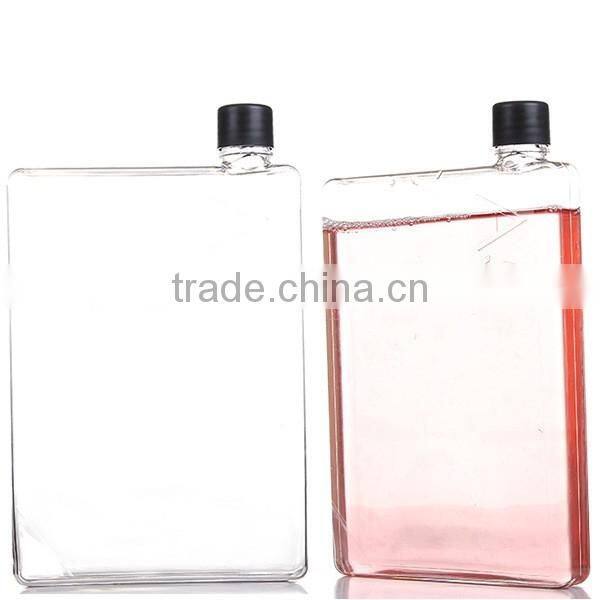 420ml Mini A5 Memo plastic Memo Water Bottle Flat notebook Bottle