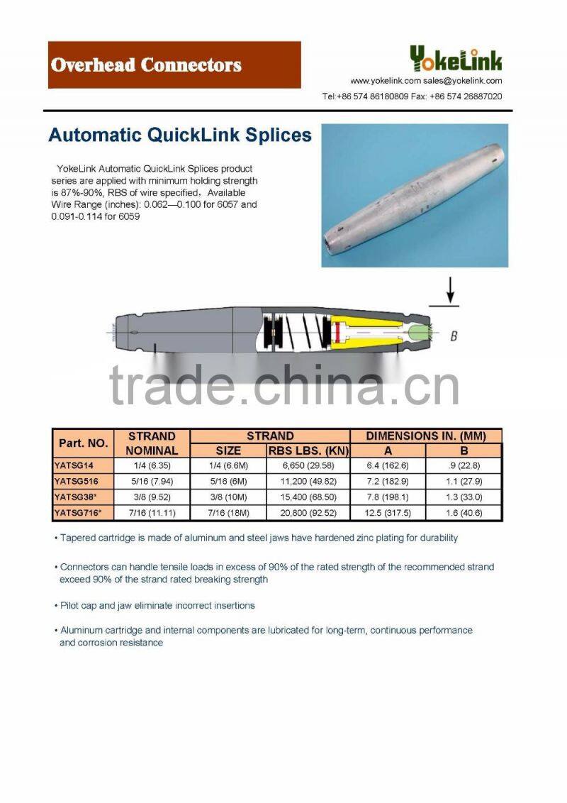 Automatic quick link splices