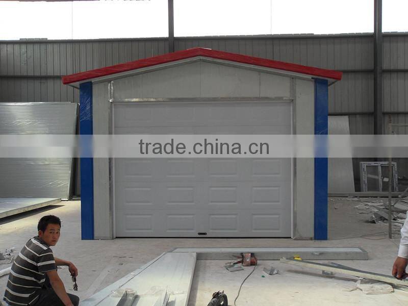 steel car garage with EPS sandwich panels