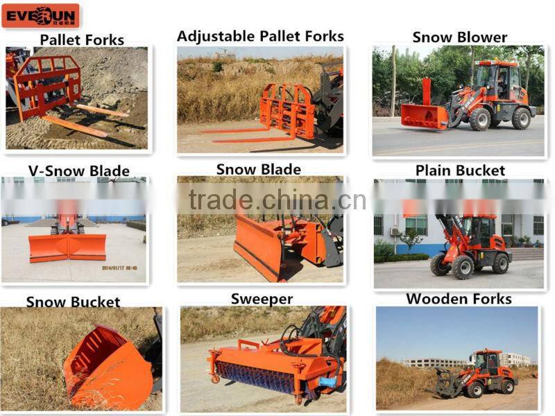 Qingdao Everun Mini Wheel Loader(2.0Ton),Construction Machinery,Articulated Loader With V Snow Blade