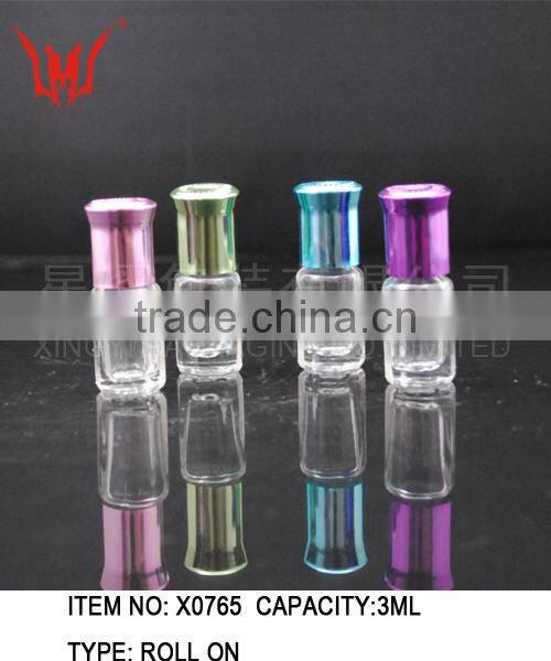 Coloring round roll on perfume bottle glass 3ml 5ml 8ml 10ml