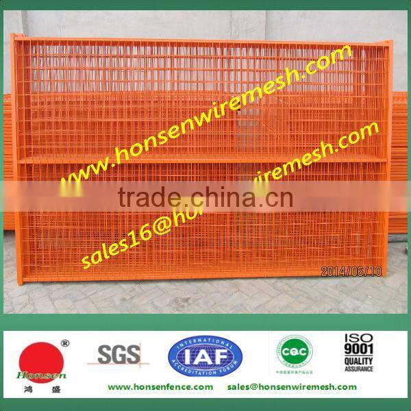 Orange Color Powder Coated Temporary Fencing For Canada Market