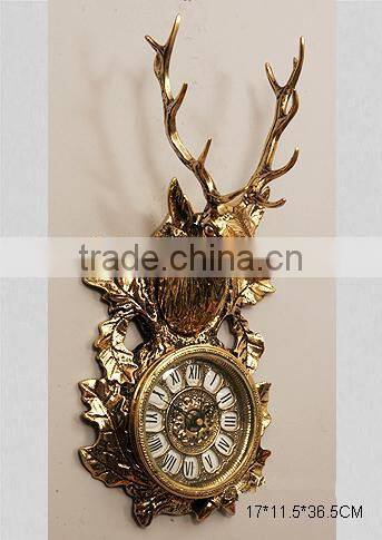 Fancy Art Painting Wall Clock For Home Decoration, Retro Classic Wooden Hanging Wall Clock