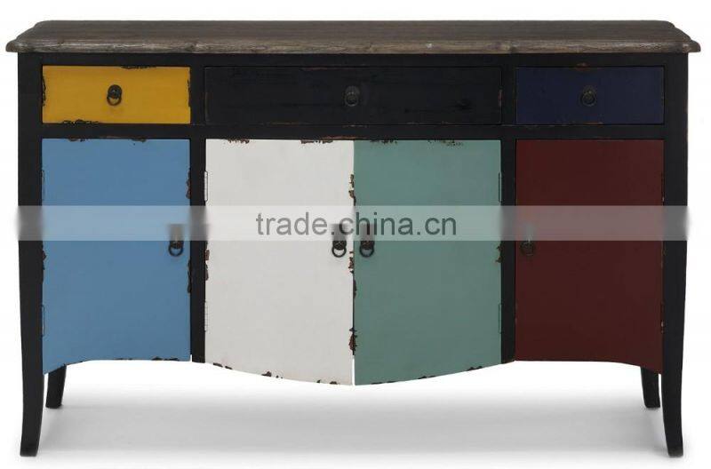 metal frame colorful drawers Antique living room cabinets