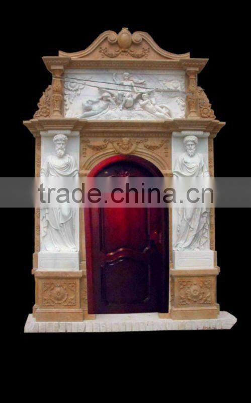 Elegant White Marble Doorframe With Column