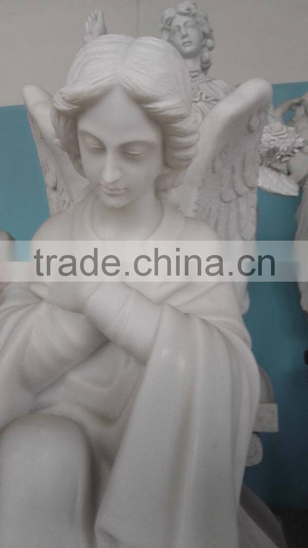 White Marble Praying Angel Statue