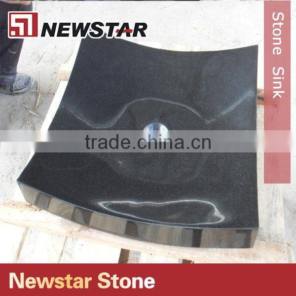 Newstar cheap price polished black stone sink