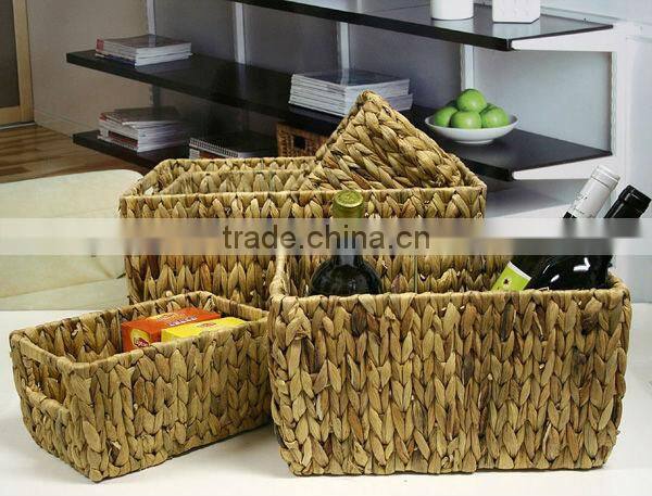 Natural Oval Water hyacinth pot storage baskets