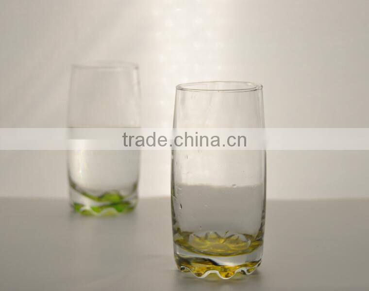 FDA inspection wholesale bottom colored water glass