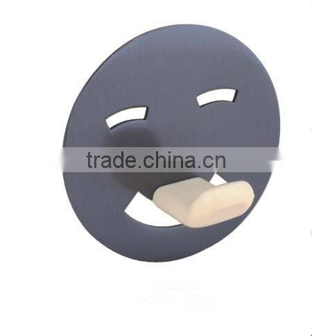 Smile Face Shape Single Plastic Stick Over Door Hook/Coat Hook