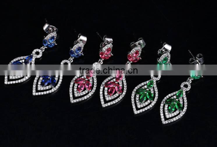 Wholesale Stock Small Order Fashion Women Alice Garden Long Zircon Earrings