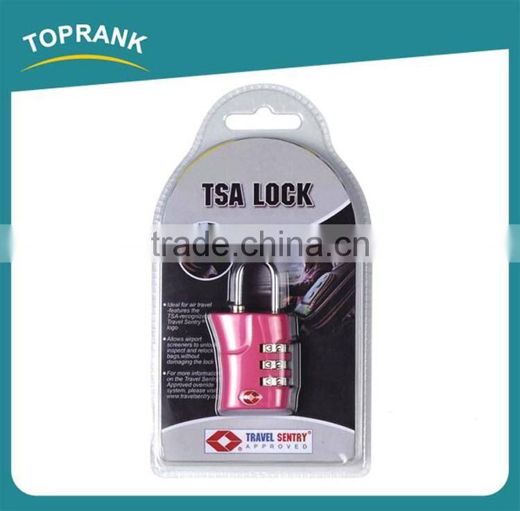 Toprank Colorful Promotion Approved Plastic 3 Digital Luggage Combination Lock Travel Suitcase Tsa Luggage Lock