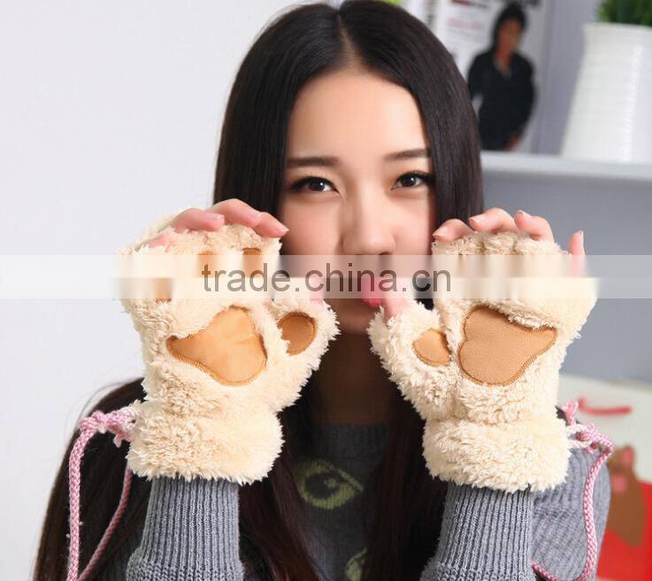 2015 fashional Winter storm claw cute cartoon cat paw gloves