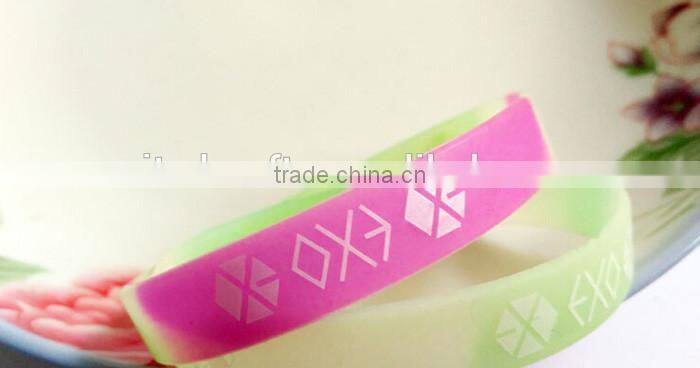 Luminous Colorful Rubber Bands silicone Bracelet