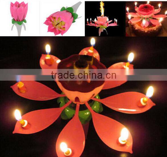 Intelligent+ Multicolors Musical Blossom Lotus Flower Rotatable Birthday Candles