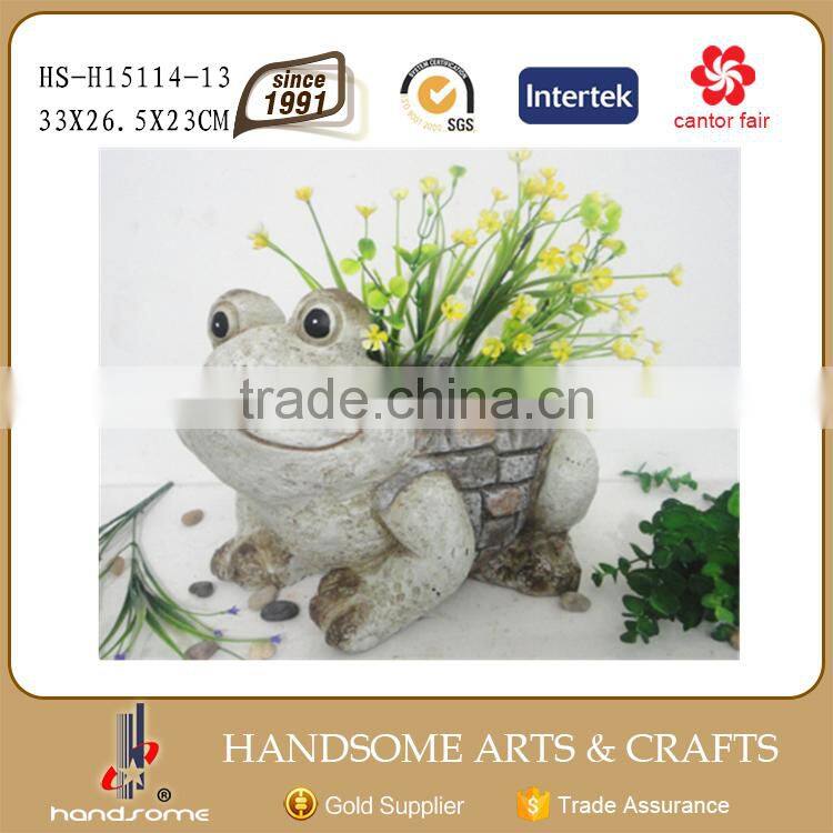 12 Inch Garden Decoration Frog Sculpture Planter Flower Vases