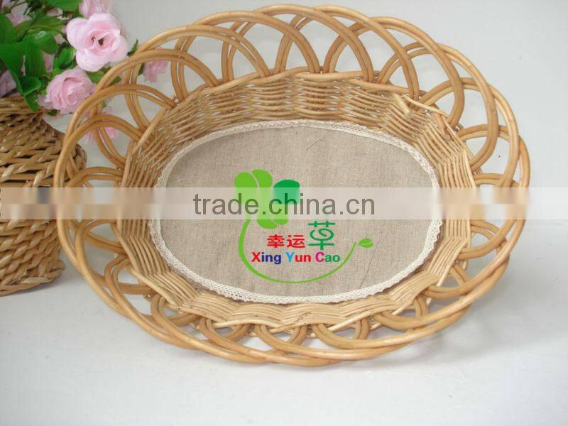 wicker fruit basket with plastic liner
