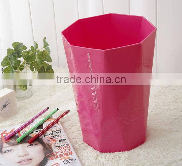 0279 Plastic PP Diamond trash can witn colorful