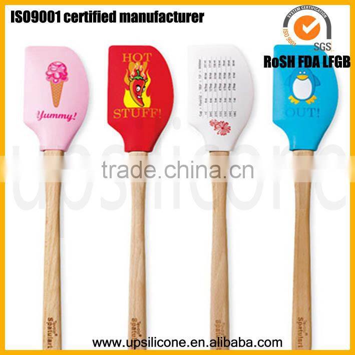 silicone spatula head with wooden/plastic/stainless steel handle