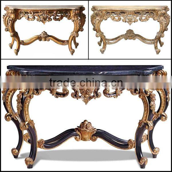 Marble top antique gold console table for living room ME-0432-01