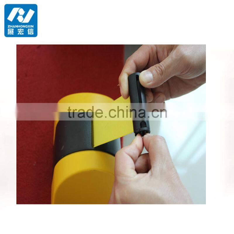 Wall mounting retractable strap barrier/belt queue barrier