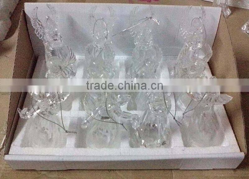 Dongguan Acrylic LED RBG light hanging small angel figurines ornament