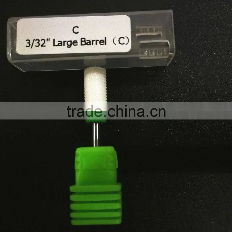 Large Barrel(Cylinder) Ceramic Nail Drill Bits With Coarse Type