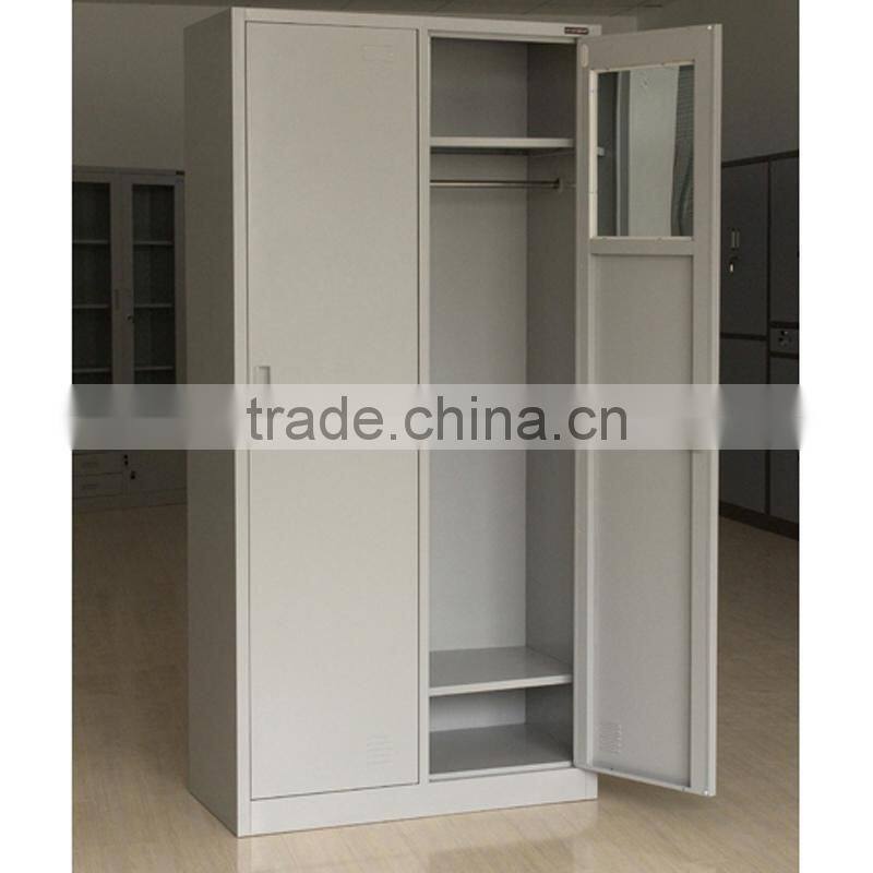 High quality cold rolled steel two-door locker/closet/ wardrobe for storgae