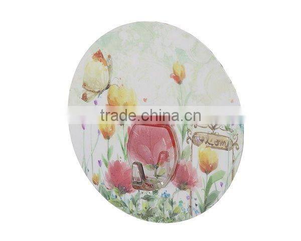 10x10cm Reusable Round Magic Tape Plastic J Hook To Hang Clothes