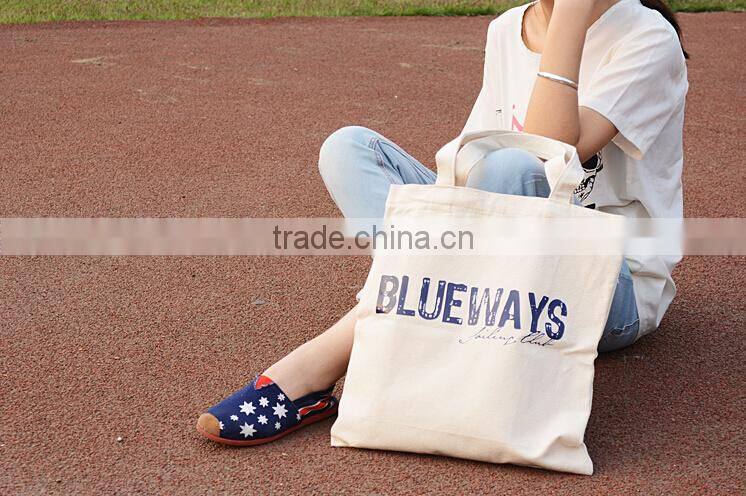 Wholesale natural cotton shopping bag/cotton road bag/organic cotton tote bag