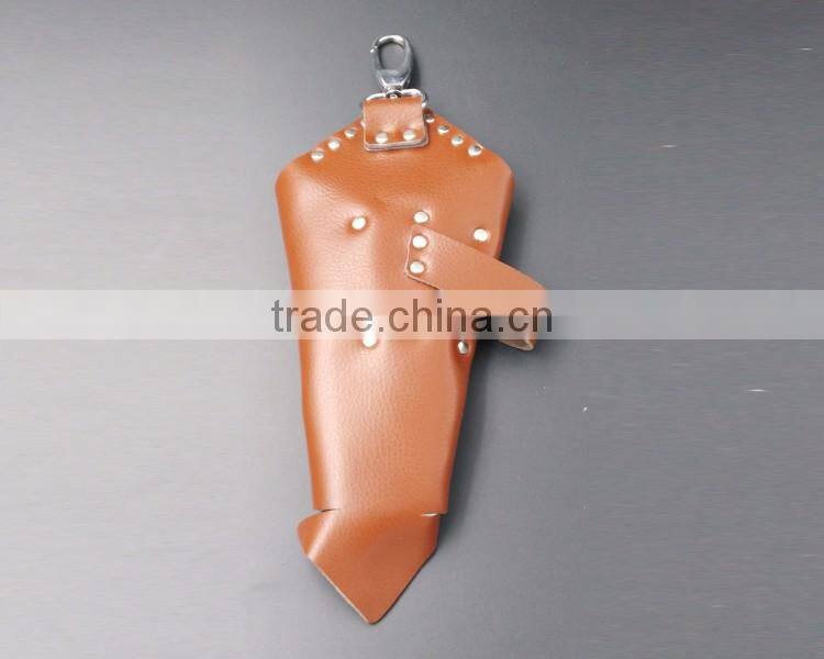 Leather Scissors Holder Case Rivet Clips Bag