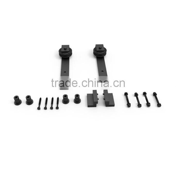 barn door sliding flat steel black door roller and track with solf closer