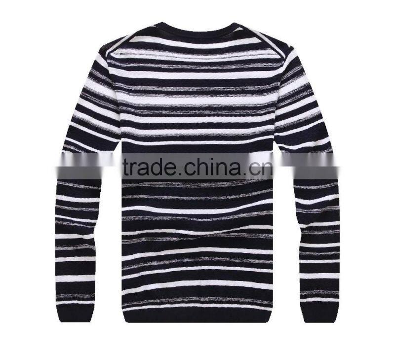 Raidy boer Men's O neck fashion stripe cotton knitwear/sweater
