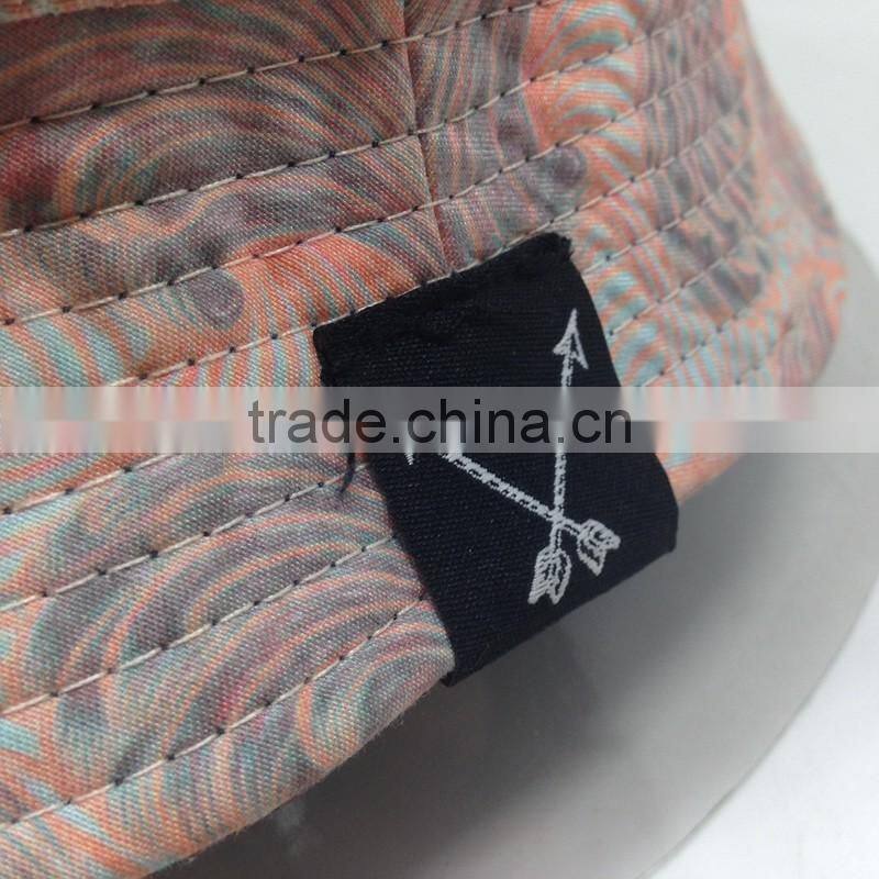 Wide Brim Printed Bucket Hat Custom Double Sided Hat Reversable Hat