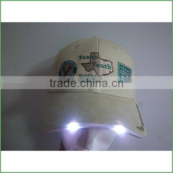 camouflage led cap solar led light cap with embroidery